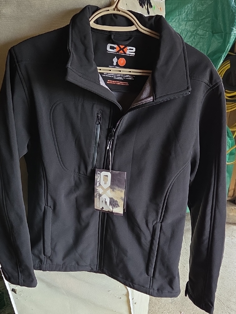 X2 Black Jacket with Orange Logo Accents